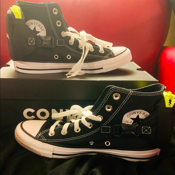 Converse CTA Buckle-up High black/white/volt glow